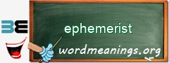 WordMeaning blackboard for ephemerist